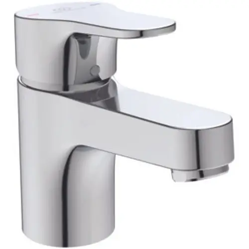 Chromfarbene Waschtischarmatur von Ideal Standard mit einem schlichten Design und einem Hebel zur Temperatur- und Mengeneinstellung. Ideal für moderne Badezimmer.